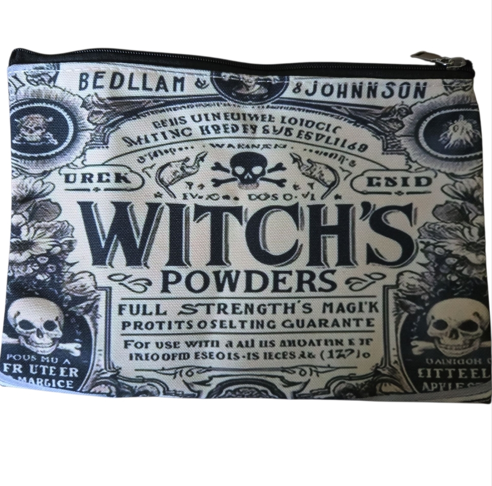 Black and White Witch's Powders Cosmetic Bag - Picture 5 of 5